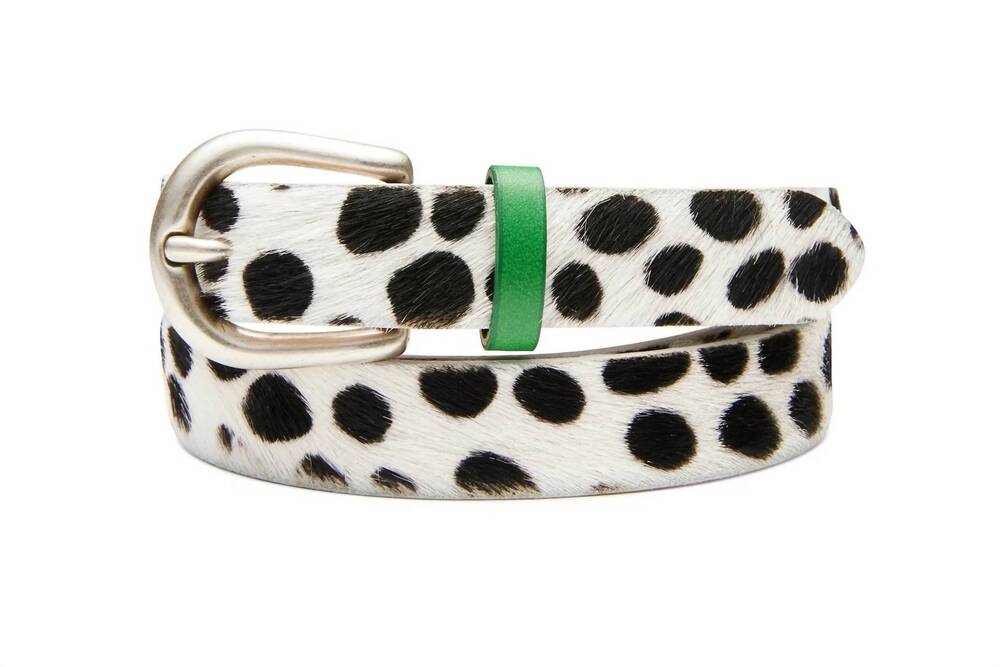 NEW ROYAL ALBARTROSS women's leather faux golf belt in dalmatian